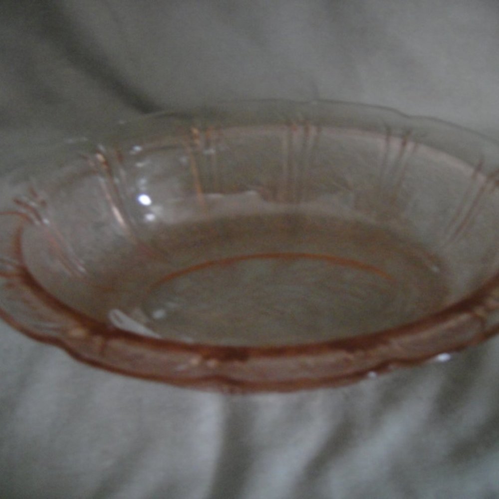1930's Jeannette CHERRY BLOSSOM Pink Depression Glass 9" Oval Dish